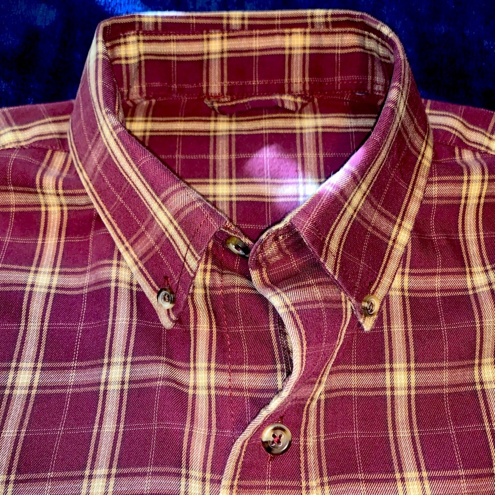 Burgandy & Beige Button up | Long Sleeve